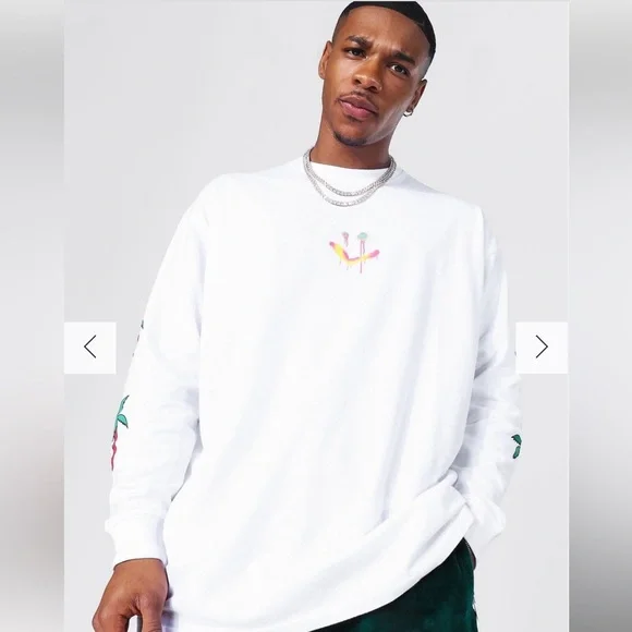 BoohooMAN White Oversized Official Man Long Sleeve Tee, Size XL - Picture 5 of 13